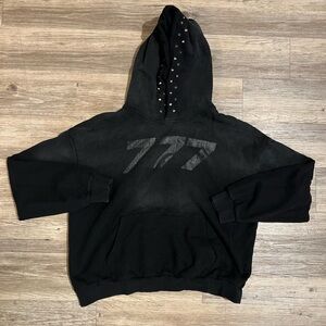 777 ONYX STUDDED HOODIE